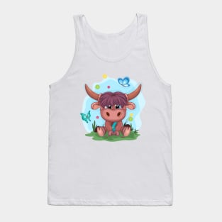 Cute Cartoon Bull Tank Top